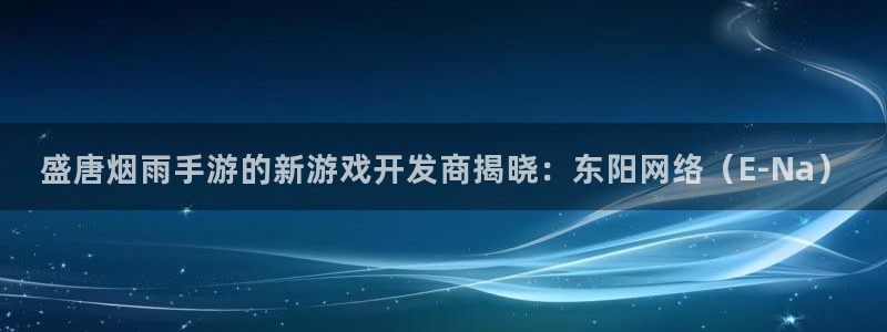 庄闲游戏玩法：盛唐烟雨手游的新游戏开发商揭晓：东阳网络（E-